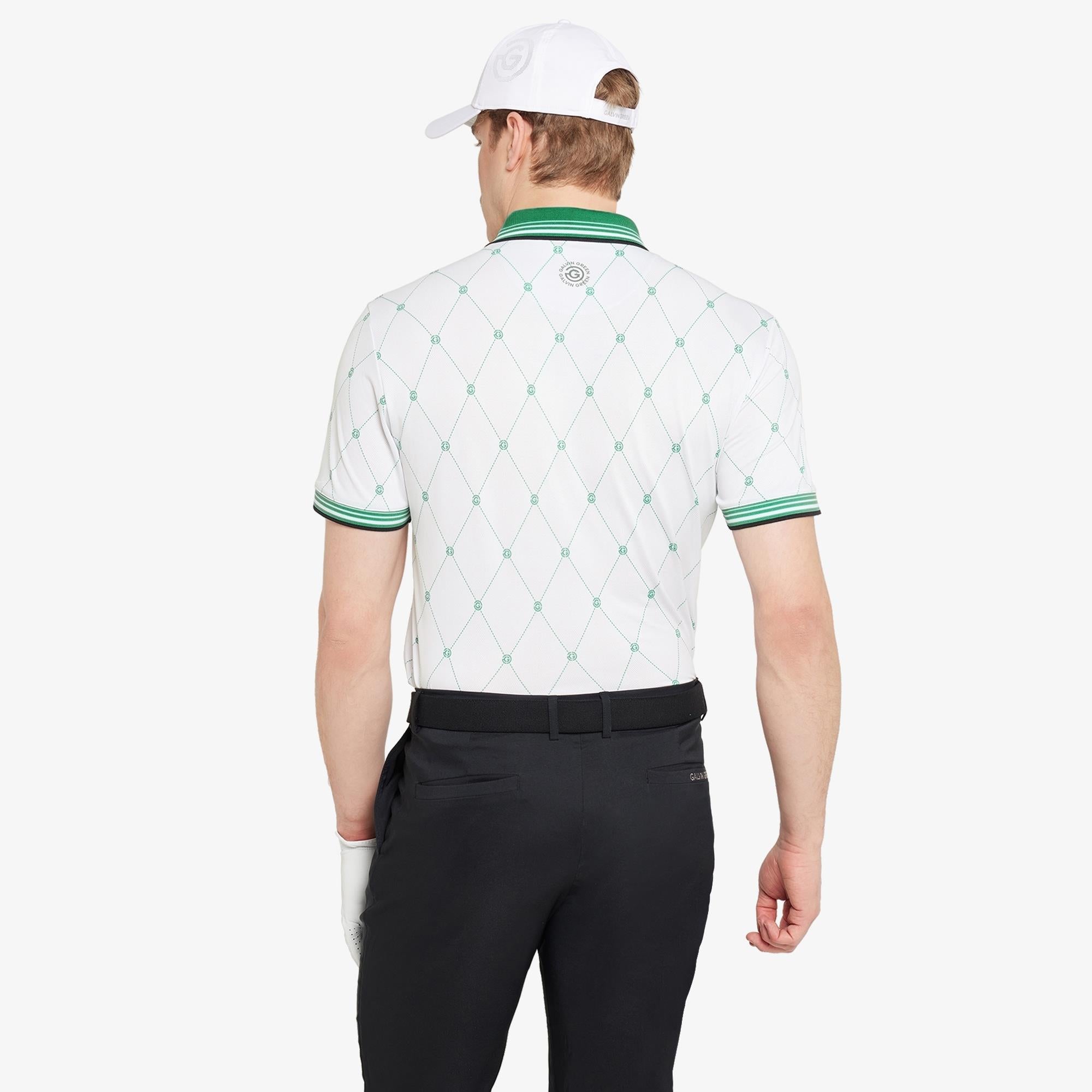 Galvin Green Miguel Ventil8+ Mens Golf Polo Shirt White/Golf Green